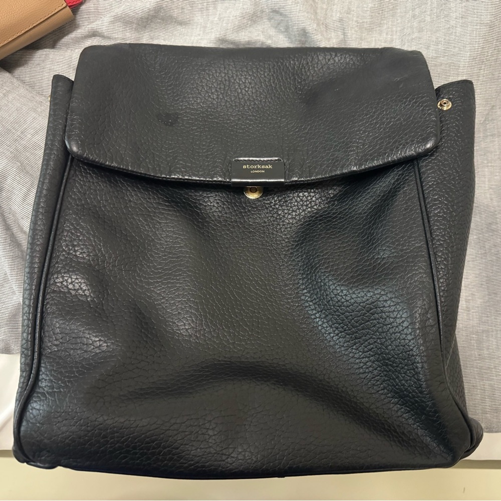 Storksak St James convertible leather Diaper Backpack - Picture 8 of 13